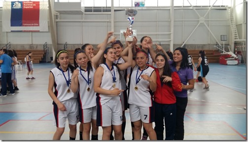 Instituto Claret Temuco Campeon Basquet damas JDE 2016 Sub 17