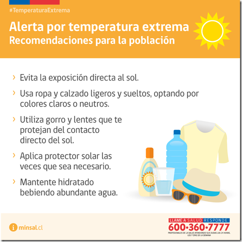 Recomendaciones a la población por ola de calor