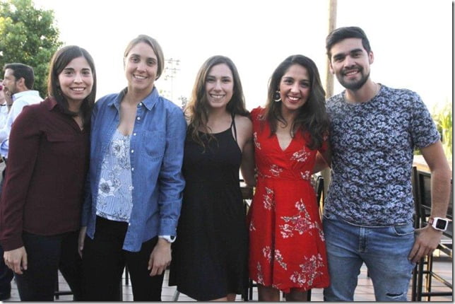 Javiera Ávila, Carla Schoo, Belén Peralta, Carla Bustos y Eduardo Astudillo