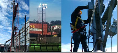 Municipalidad de Villarrica restaura luminaria en Estadio Municipal de Villarrica (1)
