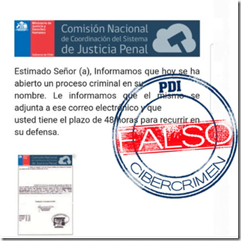 correo falso justicia penal