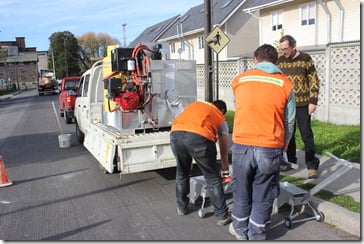 Departamento de Tránsito de Villarrica cuenta con nueva máquina termoplástica 