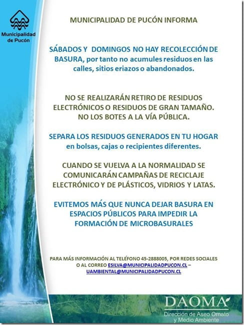 Afiche recolección basura