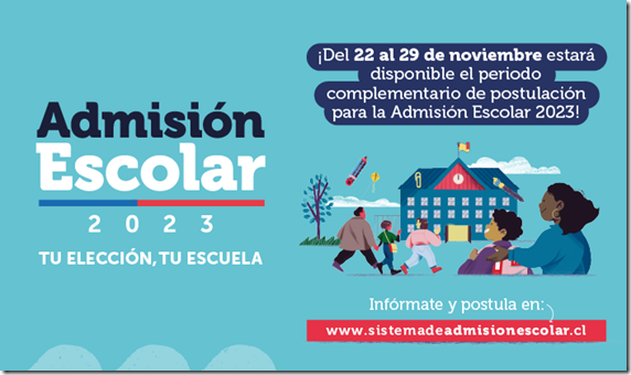 Periodo complementario de postulacioìn Admisión Escolar 2023